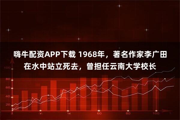 嗨牛配资APP下载 1968年，著名作家李广田在水中站立死去，曾担任云南大学校长